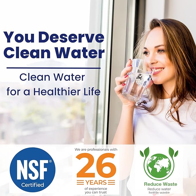 ERO 5 pc Reverse Osmosis Filters Yearly Set, 5 Stage Reverse Osmosis Water Filter, Under Sink RO Water Filtration System Kit, Compatible with Most 10" RO System, Water Filter Wrench Included