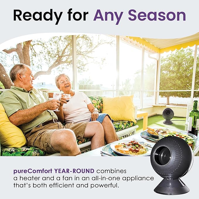 Greentech Environmental pureComfort YEAR-ROUND - Oscillating Fan and Heater - Powerful, Whisper-Quiet, and Adjustable Bladeless Airflow