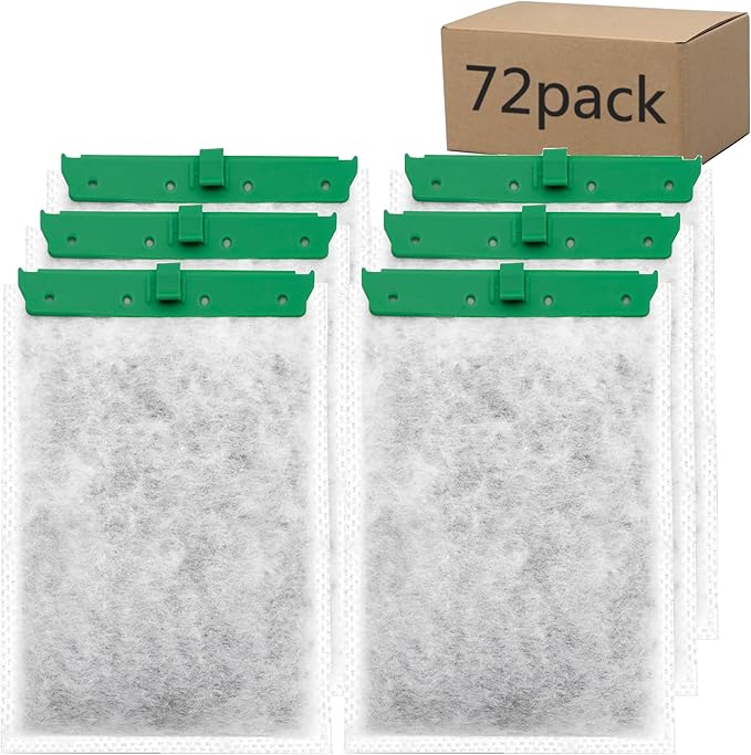 Aquarium 72 Pack Medium Filter Cartridges Compatible with Whisper Filters 10i IQ10 PF10 Power Filters