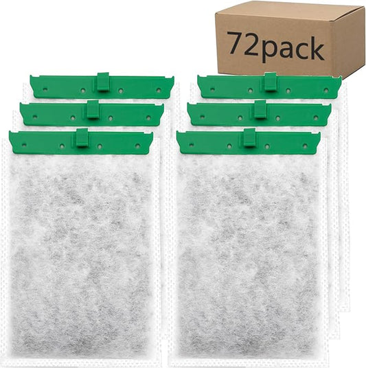 Aquarium 72 Pack Medium Filter Cartridges Compatible with Whisper Filters 10i IQ10 PF10 Power Filters