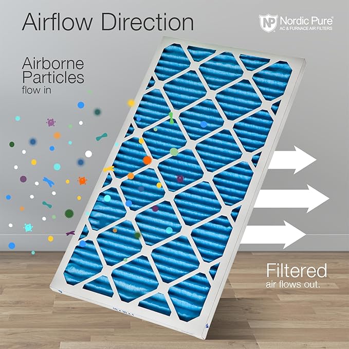 Nordic Pure 18x20x1 (Actual Size: 17 1/2 x 19 1/2 x 3/4) Pleated MERV 7 Air Filters 4 Pack