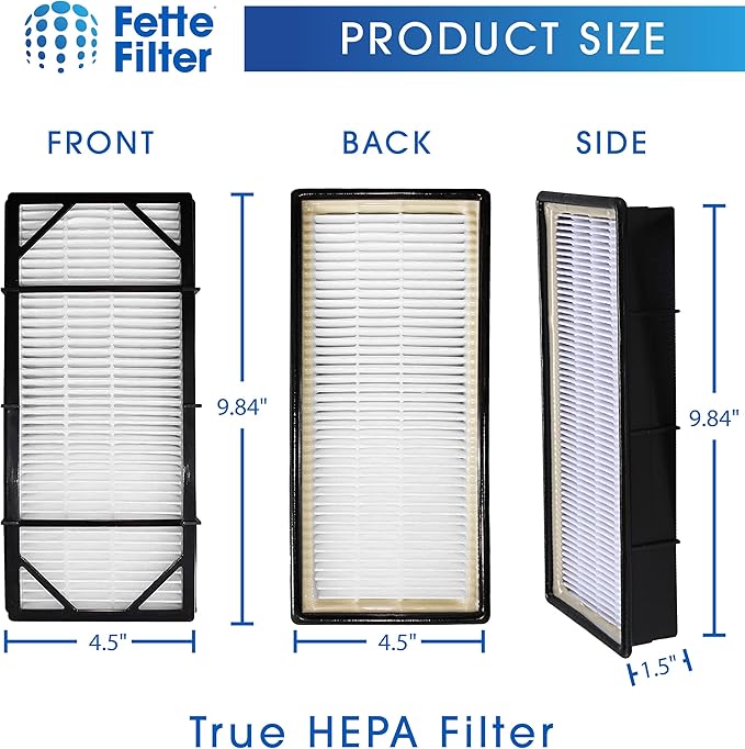 Fette Filter - Premium Filter C Hepa Compatible with Honeywell Filter C for Model HHT-011 HHT-080 HHT-080/1 HHT-081 HHT-085 HHT-090 HHT-145 HHT-145/9 HHT-149 16200 16216 Part # HRF-C2 HRF-C1