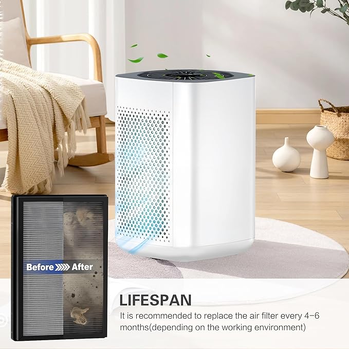 for Priestley PM1240B Air Purifier Replacement Filter P1240, H13 True HEPA Replacement Filter, 3 Stage Filtration, Pack of 4(4)