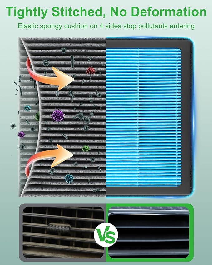 CF11966 HEPA Cabin Air Filter with Activated for Chevy Silverado 1500 2500 3500 HD Tahoe Colorado Cruze Equinox Malibu Impala Blazer GMC Sierra Buick Regal Cadillac ATS CTS. Replace 13356916