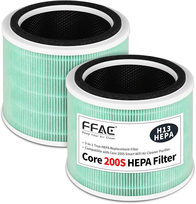 Core 200S Replacement Filter Compatible with LEVOIT Core 200S Air Purifier, 3-in-1 Filtration System of H13 True HEPA and Activated Carbon Pre-Filter
