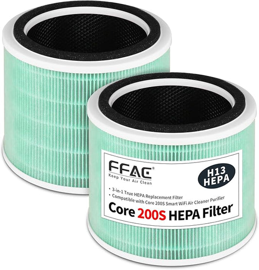 Core 200S Replacement Filter Compatible with LEVOIT Core 200S Air Purifier, 3-in-1 Filtration System of H13 True HEPA and Activated Carbon Pre-Filter