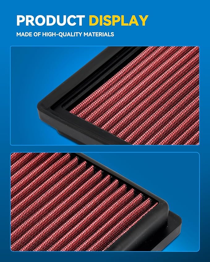 PHILTOP Engine Air Filter, High Performance, Premium, Washable, Replacement Car Air Filter for CA12289, 2018-2022 Corolla, 2018-2021 500X, 2021 Aegea, 2021 Egea, 2021 Tipo, 2021 ES300h