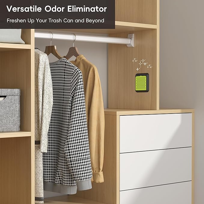 EKO Activated Charcoal Odor Filter Kit – 2-Pack Strong Odor Absorber and Deodorizer with Filter Case for Trash Cans