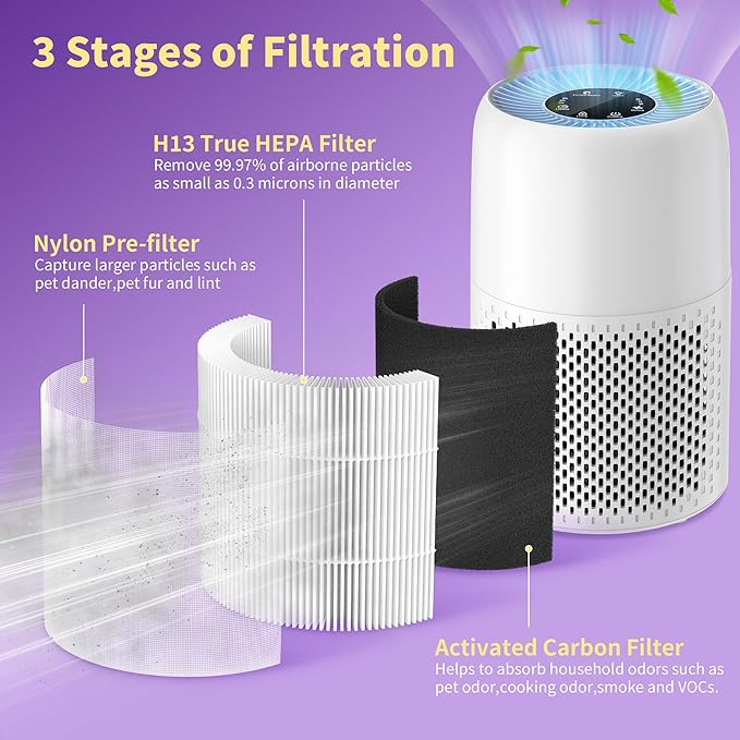 2 Packs AP100-A/B Air Filter Compatible with AromaRoom AP100-A White / AP100-B Black Air Cleaner Purifier,2 Packs 3-in-1 AP100-A Premium Replacement Filters and Extra 8 Packs Aroma Pads