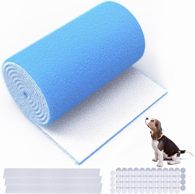 Air Vent Filter, 12"X100" Cut to Size MERV 8 Triple Air Filter Material, Blue & White Electrostatic Vent Filter Kit for Home Floor, Ceiling, Grilles, HVAC Vent, Compression Packing