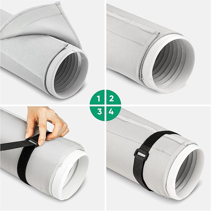 Air Conditioner Hose Cover Wrap: Portable AC Hose Cover, Insulated Hose Cover for Portable Air Conditioners, Easy Installation, Universal Fit for 5" & 5.9" Diameter Exhaust Hoses Tube, 2pack