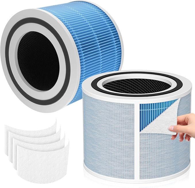 Core 300 Smoke Remover Replacement Filter Compatible with LEVOIT Core300/300-P Core300S/300S-P Air Purifier,3-in-1 H13 Grade True HEPA Replacement Filter Compare to Part # Core 300-RF-SR, Blue, 2 Pack