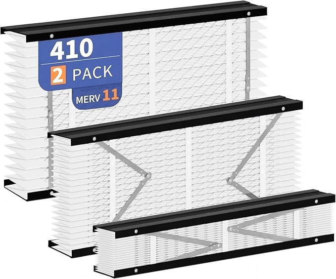 2-Pack 410 Filter Replacement Compatible with AprilAire 410 Whole House Air Purifiers Models,1410,1610,2410,2416,3410,4400,MERV 11 Furnace Filter Replacement,fit for16x28x4Furnace Actual size