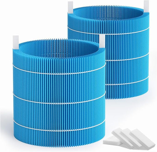 Dh3i Wick Replacement Filter Compatible with Blueair 2-in-1 Purify + Humidify Air Puri-fier, Soothing Water Vapors Through Particle & Mineral Capture, 2 Pack
