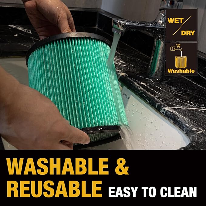DEWALT Shop Vac Filters, DXVC6914 HEPA Cartridge Filter, Vacuum Filter Replacement Filter for Dewalt 6-16 Gallon Wet and Dry Vacuum