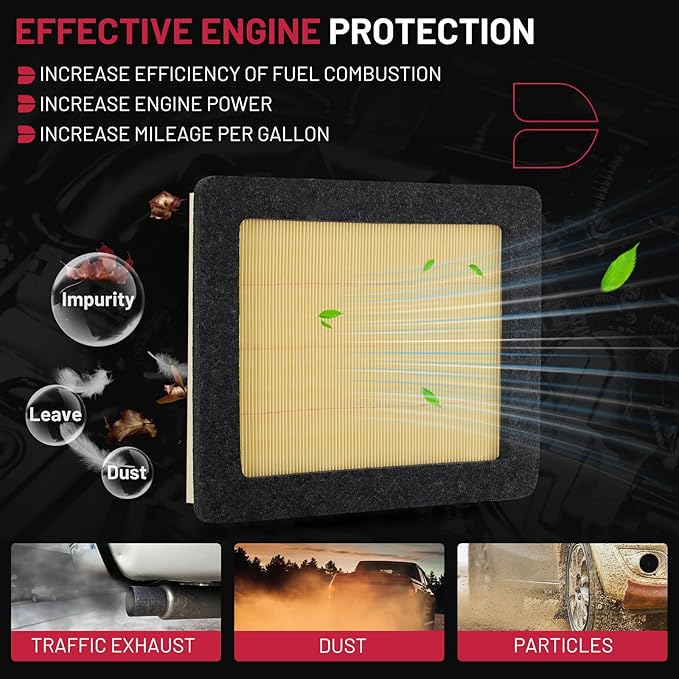BDFHYK CA9687 Engine Air Filter Compatible with Ford F-150 2004-2008, F-250 F-350 Super Duty 2005-2007, Expedition 2005-2006, Compatible with Lincoln Navigator 2005-2006, Mark LT 2006-2008, V8 5.4L