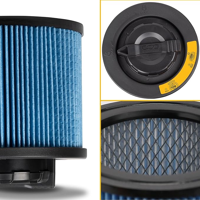 DEWALT Vacuum Filter Replacement DXVC4002, Fit for Most 4-5 Gallon Wet Dry Vacuum Cleaner, High Efficiency Cartridge Filter Compatible with DXV04T, DXV05P, DXV05S, DXV08S, DXV06G