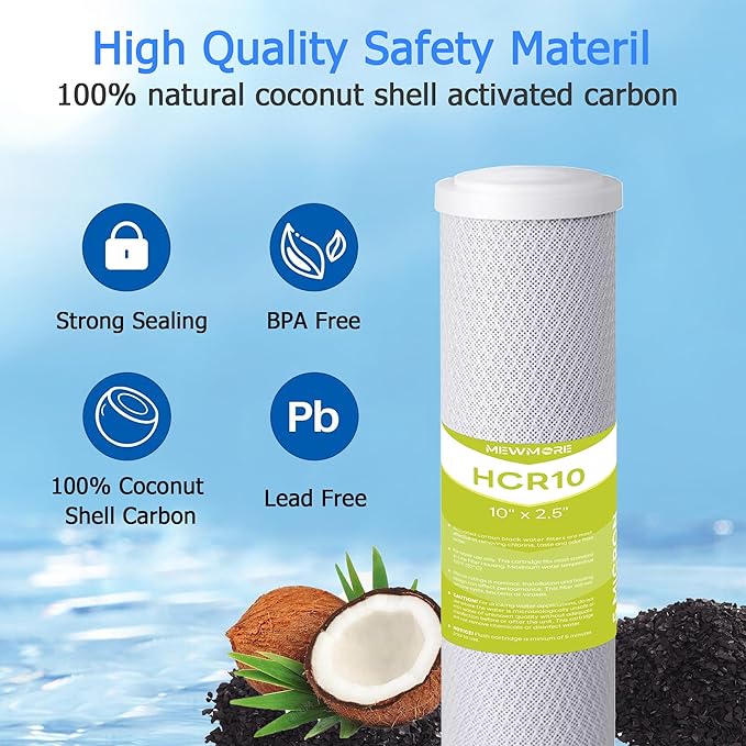 FX12P, FX12M, TFM-24 RO Water Filter Replacement Set, Fit for GE RO System (GXRM10RBL GXRM10G) - 4 x Activated Carbon Block Filters, 1 x 50 GPD Reverse Osmosis Membrane Filter