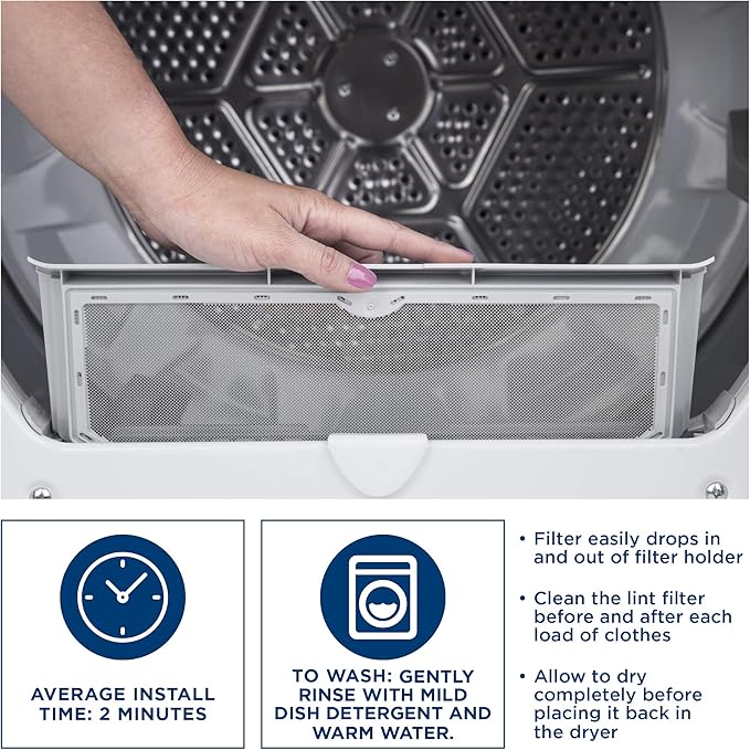 GE Appliances Dryer Lint Filter Screen, Genuine Original Equipment Manufacturer (OEM) Part, WE03X23881