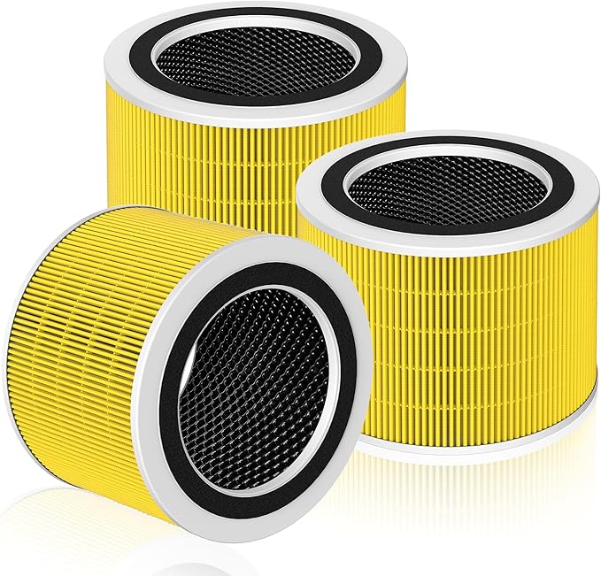 Core 200S Pet Care Replacement Filter Compatible with LEVOIT Core 200S and LEVOIT Core 200S-P Smart WiFi Air Purifier, 3-in-1 H13 True HEPA Activated Carbon Filter, Core 200S-RF-PA, Yellow, 3 Pack