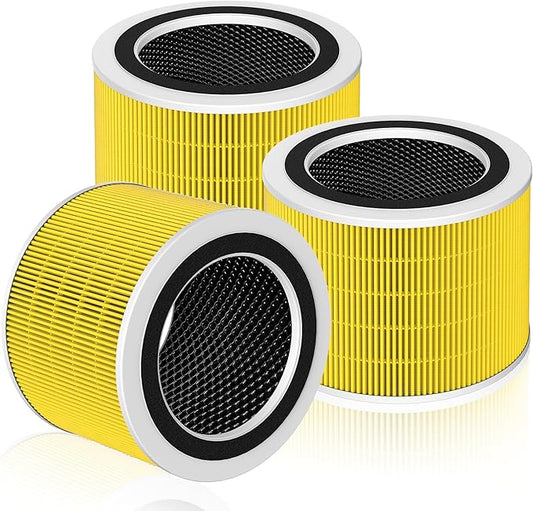Core 200S Pet Care Replacement Filter Compatible with LEVOIT Core 200S and LEVOIT Core 200S-P Smart WiFi Air Purifier, 3-in-1 H13 True HEPA Activated Carbon Filter, Core 200S-RF-PA, Yellow, 3 Pack