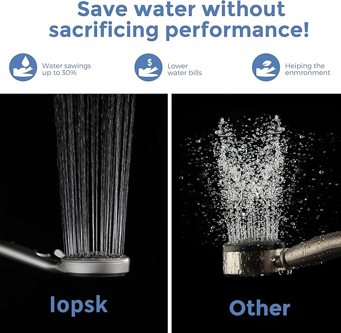 Shower Head with Handheld 7 Spray Combo,Hand Held Showerhead with On/Off Switch,High Pressure Detachable Shower Heads with 60" Long Hose (Brushed Nickel)