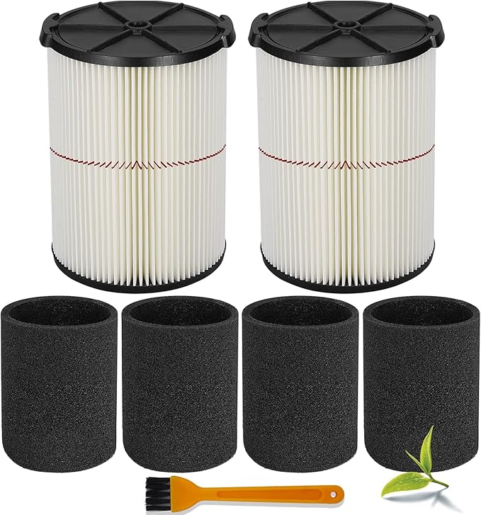 Universal Filters Replaces CMXZVBE38755/ CMXZVBE38754 Craftsman Filter, Replaces # 009-38754 Red Stripe Filter, Fits 5 6 8 9 12 14 16 20 gallon CRAFTSMAN Shop Vacuums with Foam Sleeve