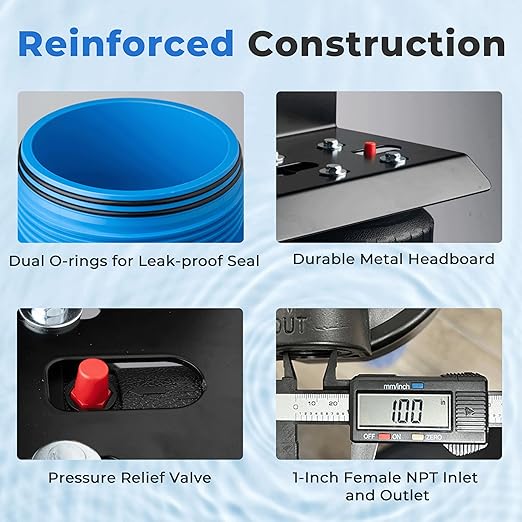 iSpring WGB21B-CPB 2-Stage Whole House Water Filtration System Reduces Arsenic, Cadmium, Mercury, Sediments, Chlorine, and up to 99% Lead, 1" Inlet/Outlet Ports