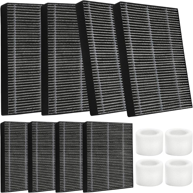 DerBlue 8pcs Wick Replacement Filter and 4pcs Top Fill Humidifier Replacement Filters Compatible with LEVOIT Superior 6000S Smart Evaporative Humidifier