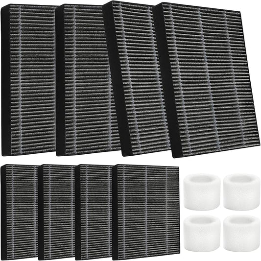 DerBlue 8pcs Wick Replacement Filter and 4pcs Top Fill Humidifier Replacement Filters Compatible with LEVOIT Superior 6000S Smart Evaporative Humidifier