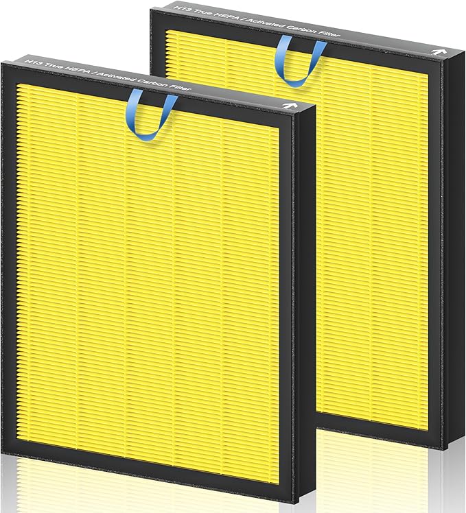 Vital 200S Pet Care Replacement Filter for LEVOIT Vital 200S and Vital 200S-P Air Purifier, HEPA and High-Efficiency Activated Carbon Filter, Vital 200S-RF-PA, 2 Pack, Yellow