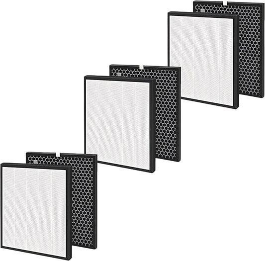 Nispira LV-PUR131 Filter Replacement for Levoit Air Purifier LV-PUR131 3-in-1 HEPA Carbon, 3 Packs