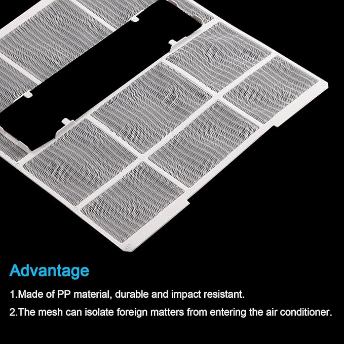 PATIKIL 10.63" x 10.43" x 0.28" Air Conditioner Air Filter, Plastic Air Filtering Screen Replacement with Air Filter Foam for HVAC, White Black