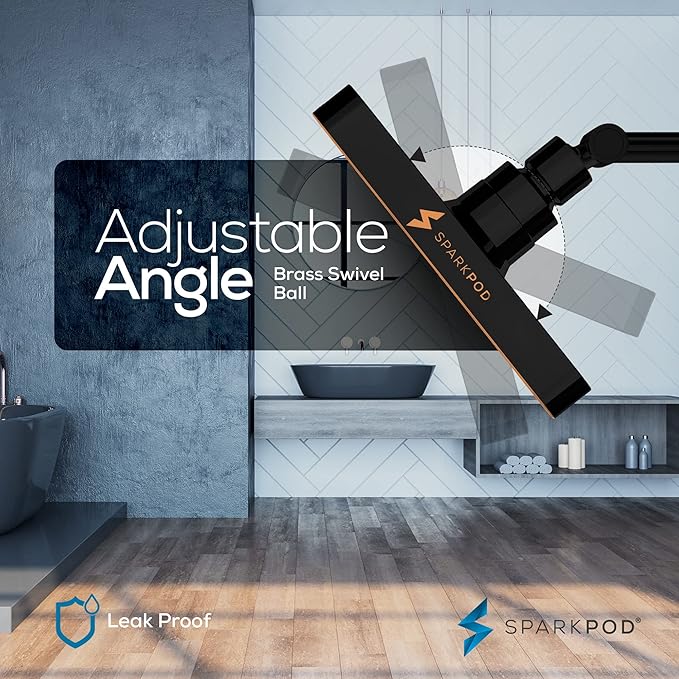 SparkPod Shower Head - High Pressure Rain - Premium Quality Luxury Design - 1-Min Install - Easy Clean Adjustable Replacement for Your Bathroom Shower Heads (Vintage Oil Rubbed Bronze, 8 Inch Round)