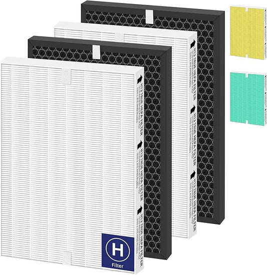 116130 HEPA Replacement Filter H for Winix 5500-2 Am80 Plasmawave Air Purifier,H13 True HEPA High-Efficiency Activated Carbon Filter,2 Combon Set