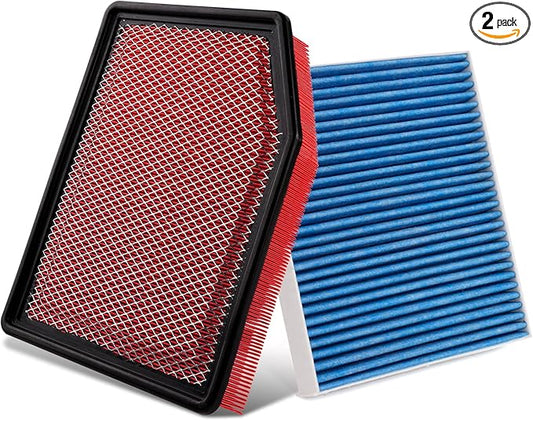 Cabin+Engine Air Filter Fit for Silverado 1500 (2019-2026); Sierra 1500(2020-26); Suburban (2021-26); Tahoe (2021-26) Carbon Cabin Filter Replacement Car Accessories CF11966 84121217