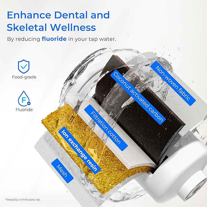 Waterdrop Upgrade Gravity-fed Water Filter System, with Silver Ions Enhanced Filtration, Reduces Fluoride and up to 99% of Chlorine, with 4 Filters and Metal Spigot, 2.25G