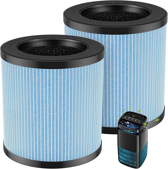 MJ002H Replacement Filter Compatible with POMORON MJ002H Air Purifiers,HEPA Filter, Activated Carbon, High Performance 4-Layer Filter, Compared Part #MJ002H-RF, 2 Pack