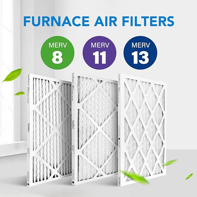 LotFancy 12x24x1 Air Filter MERV 13 Pet Smoke Smog Allergens Defense (4-Pack) Pleated HVAC Furnace Air Filters, Replacement for Home AC & Heating Systems, Actual Size: 11.75" x 23.75" x 0.75"