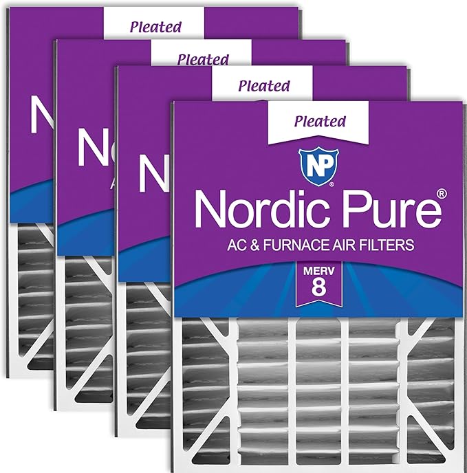 Nordic Pure 20x25x5 (19_3/4 x 24_1/4 x 4_7/8) Air Bear Replacement 255649-102 MERV 8 Air Filters 4 Pack