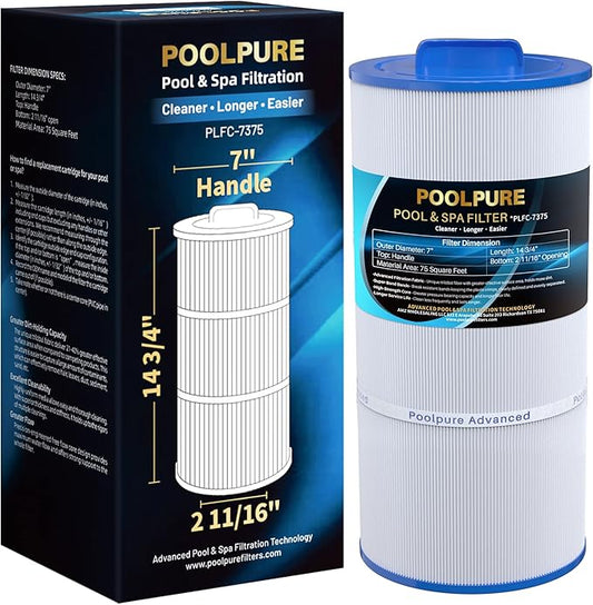 POOLPURE C-7375 Spa Filter Replaces PCD75N, Unicel C-7375, Filbur FC-3964, 1019301, AK-60032, APCC7500, 17543, 75 sqft Filter Cartridge (1)