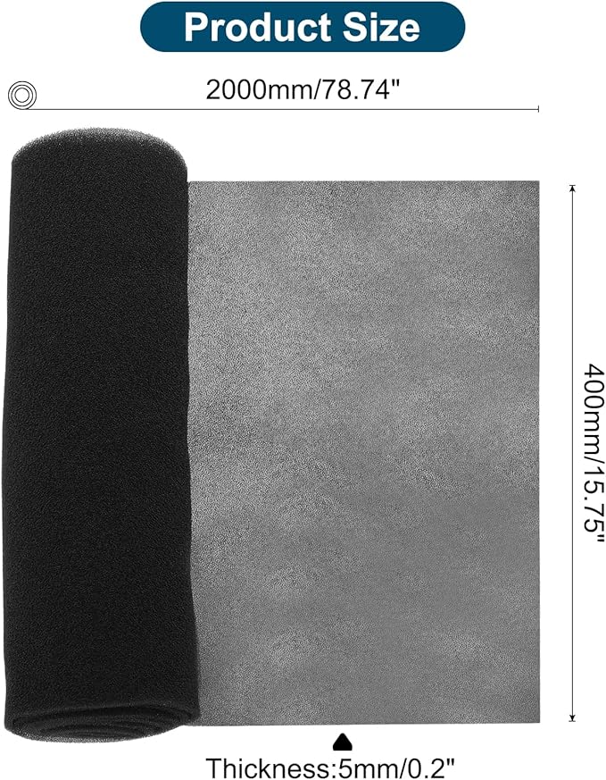 PATIKIL 79" x 16" x 0.2" Air Conditioner Filter Replacement, 2Pcs Washable Reusable Cut to Fit Foam Filter Air Filter for RV AC Vent Window Purifiers Computer, 40PPI