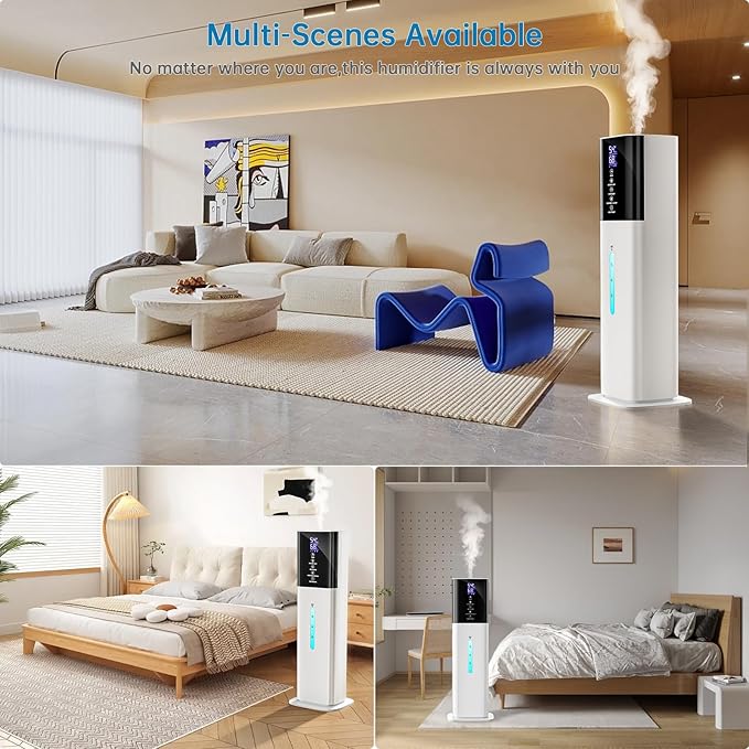 Humidifiers Large Room Bedroom with 7 Colors Light,Honovos 8L 2.1Gal Quiet Ultrasonic Cool Mist Topfill Humidifier with 360° Nozzle 3 Speed Humidistat Essential Oil Tray for Baby Home Plant Yoga Sleep
