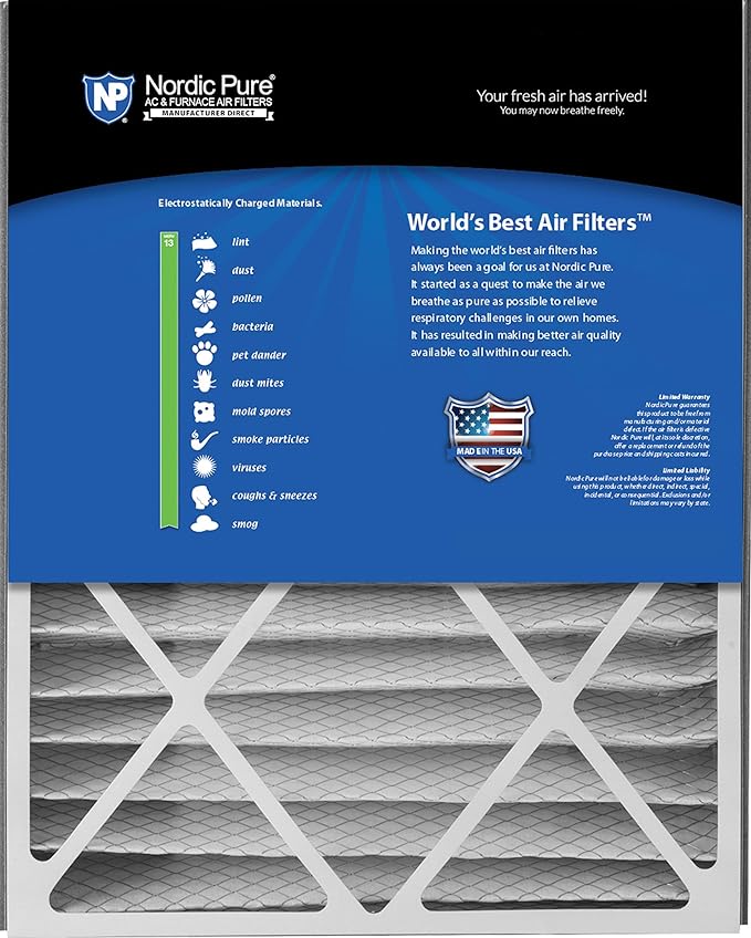Nordic Pure 20x25x5 (19_3/4 x 24_1/4 x 4_7/8) Air Bear Replacement 266649-102 MERV 13 Air Filters 2 Pack