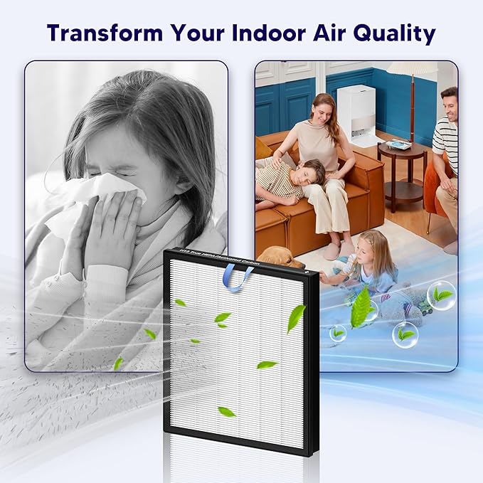 Improvedhand Vital 100S HEPA Replacement Filter Compatible With LEVOIT Vital 100S/100S-P Air Purifier, High-Efficiency 3-IN-1 True HEPA and Activated Carbon Filters, Pack of 3, White