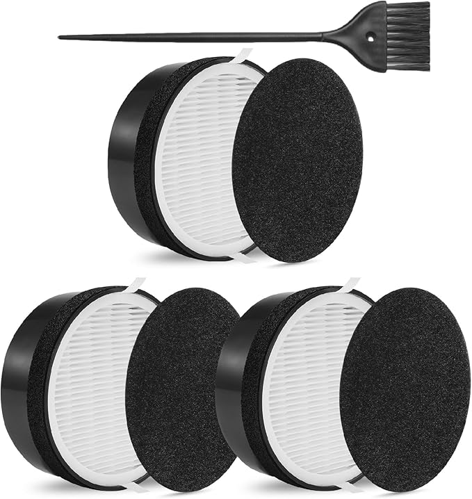 DerBlue 3 Sets Replacement Filter Compatible with LEVOIT LV-132 Air Puri-fier,Activated Carbon Filters Set,Part # LV-132-RF