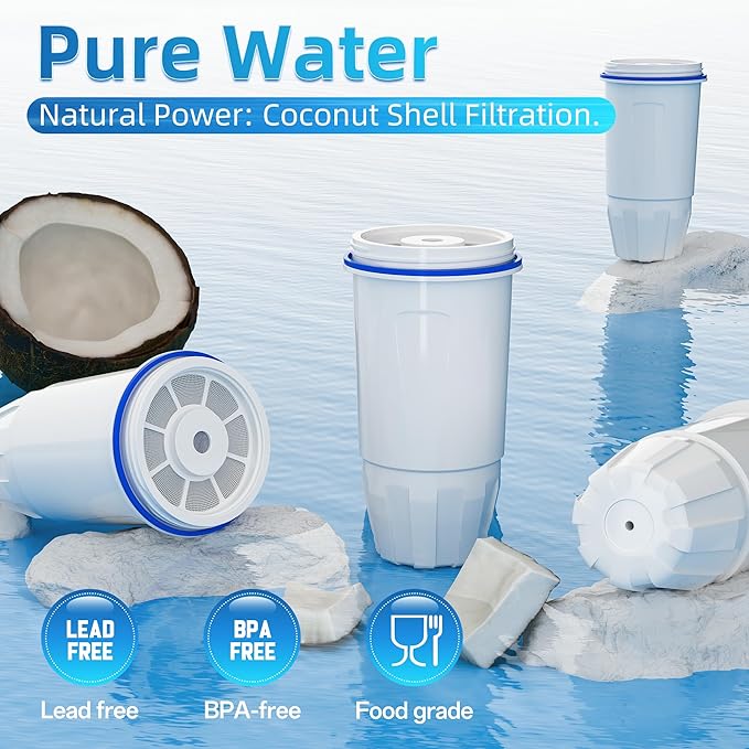 Water Filter Replacement by NUTTUTO Compatible with Zero Pitcher and Dispensers, for ZR-001, ZR-017 ZP-006 ZD-013 ZS-008, Multistage Filtration System to Reduce Lead, TDS, PFOA/PFOS, Chlorine, 2 Packs