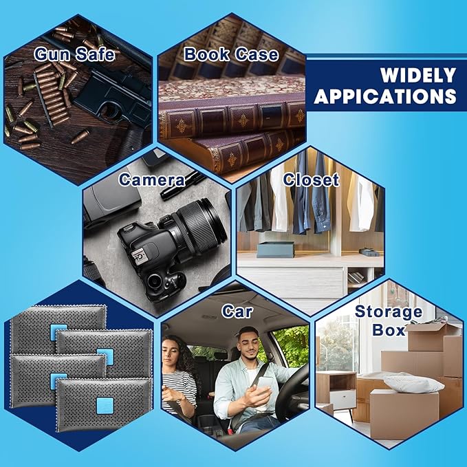 Timgle 20 Pcs 100g Rechargeable Desiccant Packs for Storage Silica Gel Packets Dry Moisture Absorbers Bags Reusable Desiccant Car Dehumidifiers Bag for Closet Home Car Moisture Absorbing