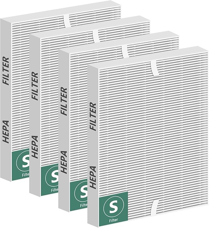 Improvedhand C545 Replacement Filter S Compatible with Winix C545 Air Purifier, True HEPA High Efficiency, Replaces Filter S 1712-0096-00 4PACK
