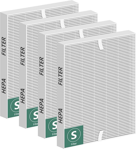 Improvedhand C545 Replacement Filter S Compatible with Winix C545 Air Purifier, True HEPA High Efficiency, Replaces Filter S 1712-0096-00 4PACK